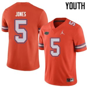 Youth Florida Gators #5 Emory Jones NCAA Jordan Brand Orange Authentic Stitched College Football Jersey KGJ0462XQ